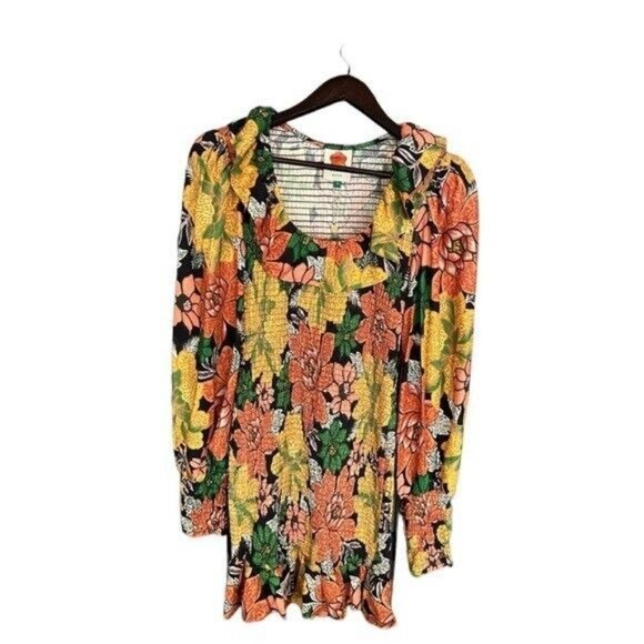 Farm Rio Black  Garden Lenzing Ecovero Viscose Mini Size Small Dress NWT - Picture 4 of 10